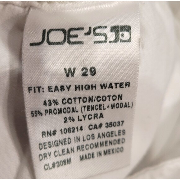 Joe’s Jeans Women’s Easy High Water Pennie White Sz 29 ( act 33X29) Straight Leg - Picture 4 of 8